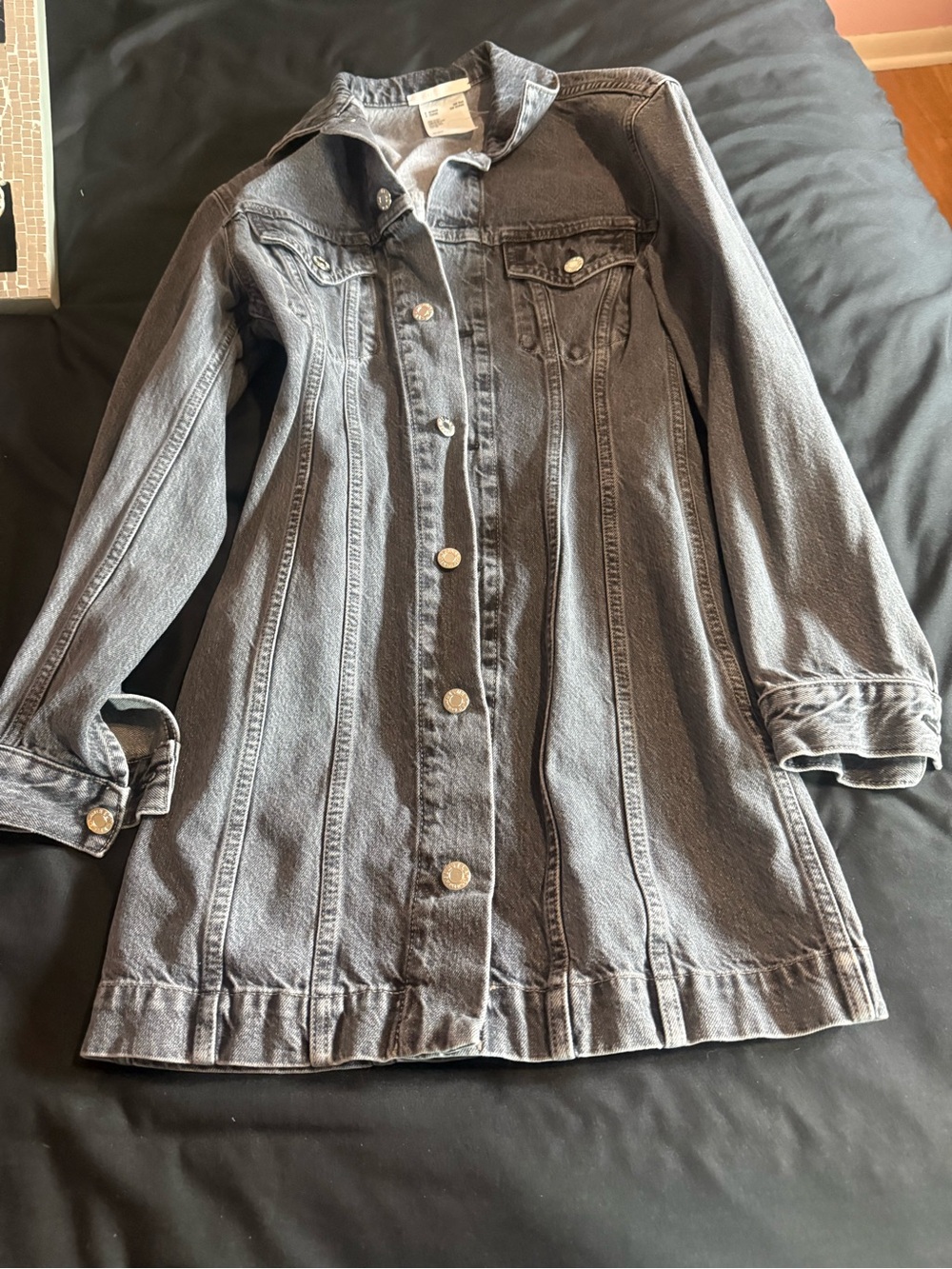 Helmut Lang Gray Longline Denim Jacket